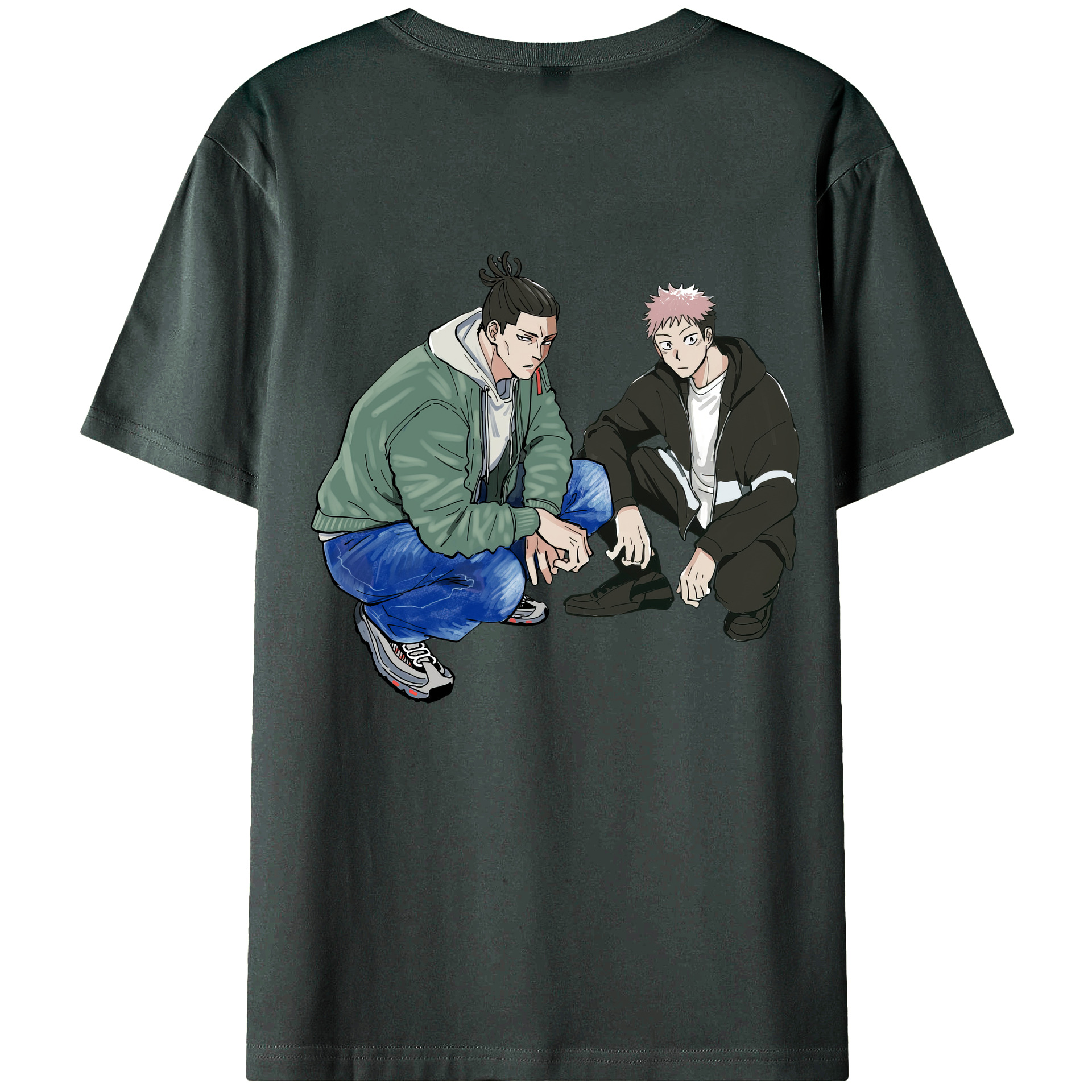 （画像用） 呪術廻戦 Jujutsu Kaisen 綿100％ メンズ半袖Tシャツ（バックプリント） 通気性